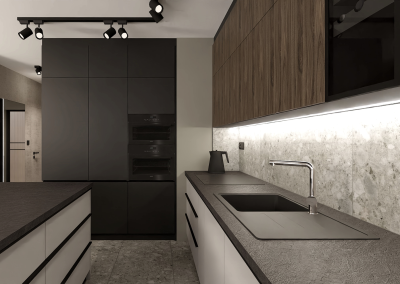 Kuchnia w kontrastowych kolorach