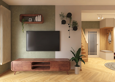 Mieszkanie w zieleniach i beżach