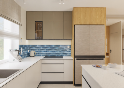 Kuchnia z niebieskim akcentem