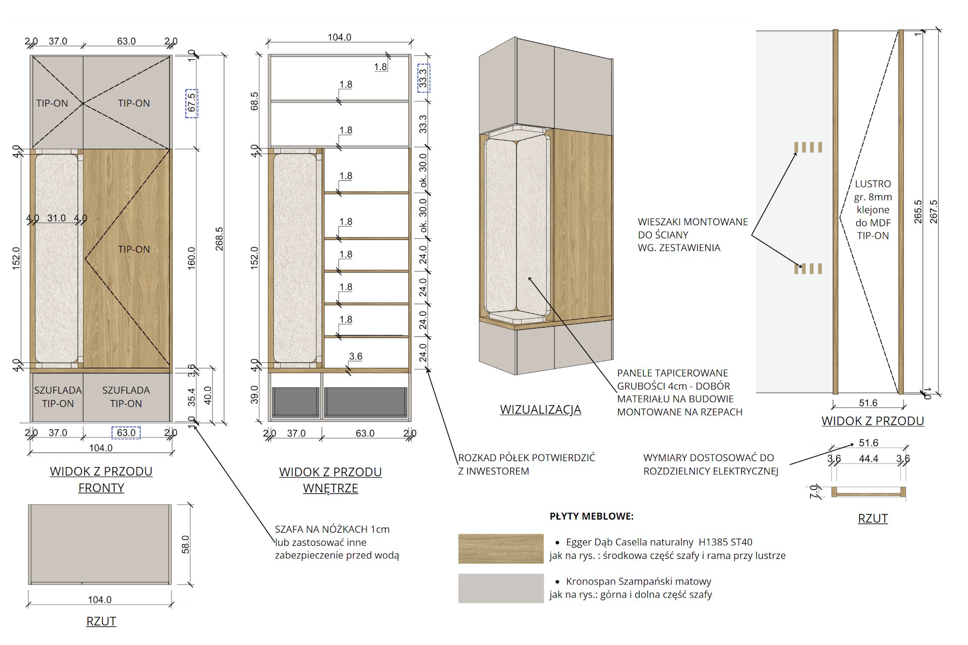 Rysunek techniczny kuchni